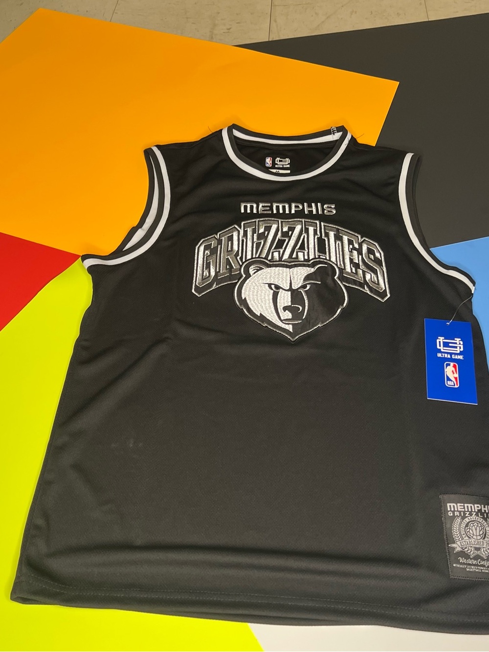 NBA Memphis Grizzlies Black Sleeveless Jersey with White Trim